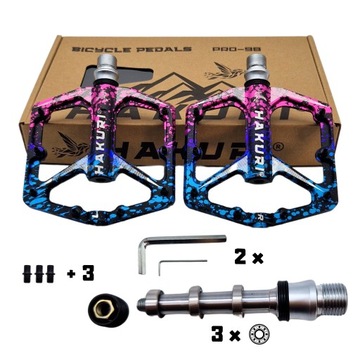 ПЛАТФОРМА АЛЮМИНИЕВЫЕ ВЕЛОСИПЕДНЫЕ ПЕДАЛИ 3 ПОДШИПНИКА МАШИНА/СВЕТ HAKURI