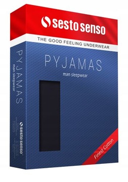 ДЛИННАЯ ХЛОПКОВАЯ ПИЖАМА SESTO SENSO МУЖСКАЯ JASIEK M