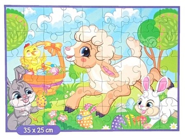 Puzzle świąteczne 45 elementów 35x25cm WIELKANOC - baranek