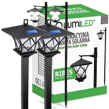 2x Lampa SOLARNA LED OGRODOWA LATARNIA WYSOKA 1,5M SŁUPEK ZEWNĘTRZNY WYSOKI