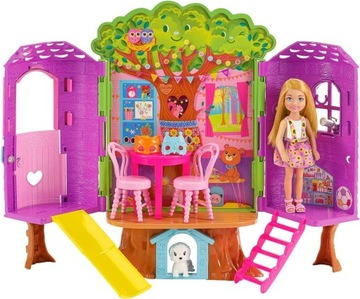 BARBIE DOMEK DLA LALEK DOMEK NA DRZEWIE + LALKA + MEBLE + PIESEK PREZENT