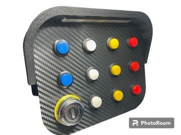 Button Box symulator Euro Truck +stacyjka ETS ATS Panel podświetlany Carbon
