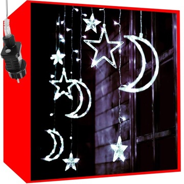 Lampki Choinkowe 138LED Kurtyna Sople Zewnętrzne Girlanda Świetlna 2,5x1,05