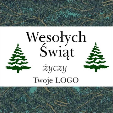 naklejki ŚWIĄTECZNE z życzeniami twoim LOGO 50szt