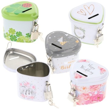 ЗАПИРАЮЩИЙСЯ МЕТАЛЛИЧЕСКИЙ ЯЩИК ДЛЯ ДЕНЕГ С ЗАМКОМ В ВИДЕ СЕРДЦА