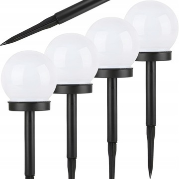 4x САДОВАЯ СОЛНЕЧНАЯ ЛАМПА СИЛЬНЫЙ БЕЛЫЙ СВЕТОДИОДНЫЙ ШАР XXL