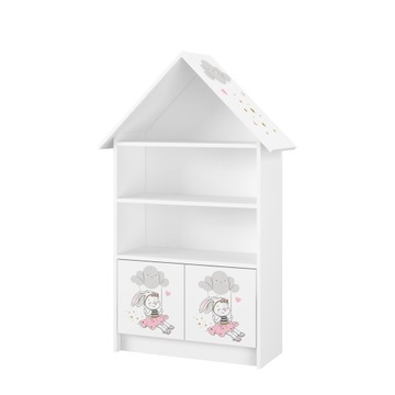 Regał dziecięcy BOO DOMEK biały-królik 125cm