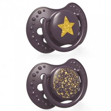 Smoczek dynamiczny LOVI Stardust Violet 0-3m 2szt.