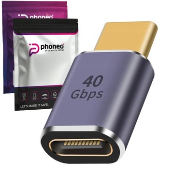 ADAPTER PRZEJŚCIÓWKA ŁĄCZNIK WTYK PHONEO USB-C DO USB-C 40GBPS USB 4 V4