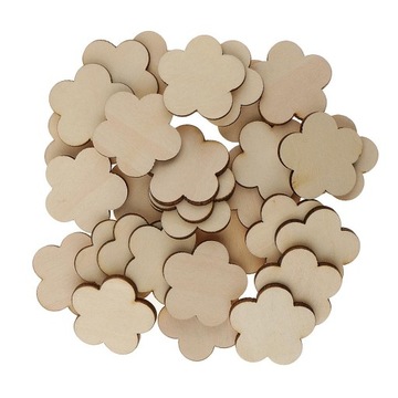 Kształt kwiatu Niedokończone drewniane puste tablice Craft 30mm 30 sztuk