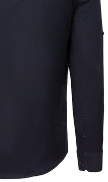 РУБАШКА МУЖСКАЯ, ЧЕРНАЯ ВОРОТНИК-СТОЙКА, РАЗМЕР SLIM STRUCTURE - 5XL