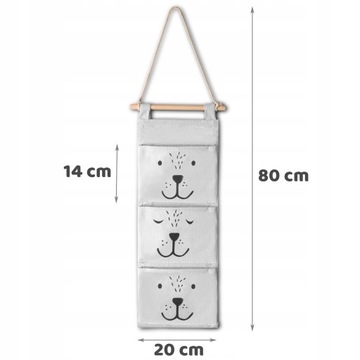 ПОДВЕСНОЙ ОРГАНАЙЗЕР ДЛЯ ИГРУШЕК КОНТЕЙНЕР ДЛЯ АКСЕССУАРОВ С 3 КАРМАНАМИ NUKIDO