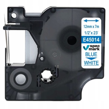 Taśma Specmark do DYMO D1 45014 12mm/7m biała/niebieski