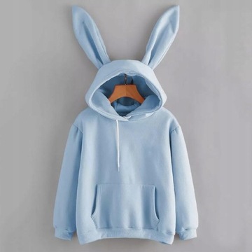 Królik Ucha Bluzy Kawaii Różowy Bunny Bluzy Kobiet