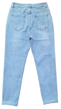 MOM FIT MODNE SPODNIE JEANSY LUŹNE NOGAWKI JEANSOWE + PASEK GRATIS