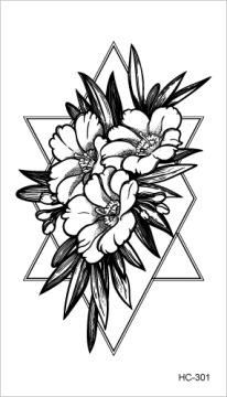 TATUAŻ TYMCZASOWY GEOMETRYCZNY KWIATY HC301