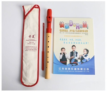 Kera Audio QM8A-28G-Красный Деревянный блокфлейта для детей, Сопрано + КОРПУС