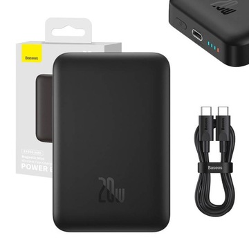 BASEUS MAGNETYCZNY POWERBANK BEZPRZEWODOWE ŁADOWANIE MAGSAFE 10000MAH 20W