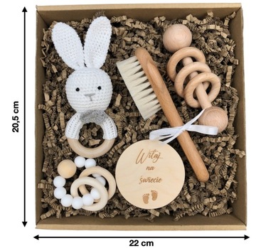Na chrzest biały prezent w pudełku gotowy zestaw