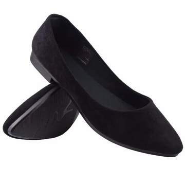BUTY BALERINY BALETKI DAMSKIE CZARNE ZAMSZOWE r 36