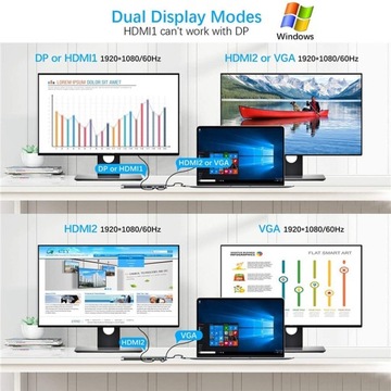 Док-станция 12-в-1 USB C с мощностью HDMI iVGA 87 Вт