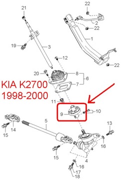 KRZYŻAK KOLUMNY KIEROWNICZEJ KIA K2700 1998-2000