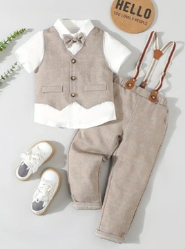 Укрепленный набор брюк на рубашке брекетов на один год крещение 86-92 1-2L