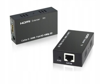 Konwerter HDMI - LAN RJ45 60m Przedłużacz Extender