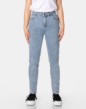 Jasne Spodnie Damskie Mom Jeans Dżinsy Zwężane Wysoki Stan Strecz 6700 W44