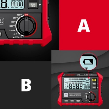 TESTER CIĄGŁOSCI MIERNIK REZYSTANCJI IZOLACJI MULTIMETR RĘCZNY AC DC LCD