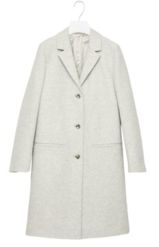 COS Классическое ШЕРСТЯНОЕ ПАЛЬТО КАШЕМИРОВЫЙ СЕРЫЙ-L