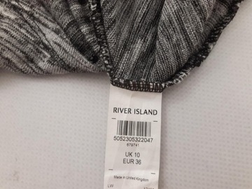 RIVER ISLAND modny SWETER z odkrytymi plecami PRINT melanż OVERSIZE _ 36