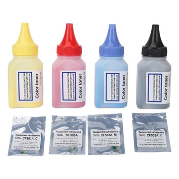 4 Bottles Printer Refill Toner Color Toner Powder Replacement for CF540A CF