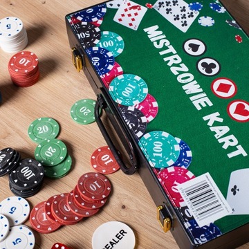 POKER ZESTAW DO GRY W POKERA TEXAS 300 SZT ŻETONÓW WALIZKA KARTY