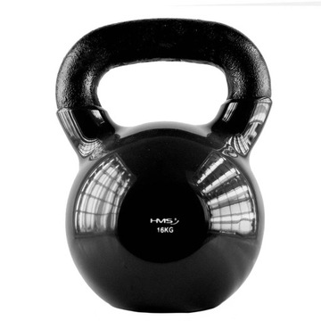 KETTLEBELL ŻELIWNY POKRYTY WINYLEM HMS KNV 16kg SPORT TRENING OBCIĄŻENIE