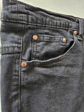 Cotton męskie spodnie czarne jeansowe 44 pas 120 cm