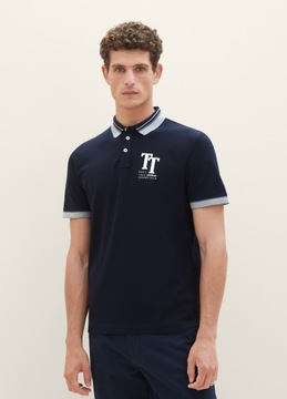 Tom Tailor Polo Shirt With A Logo Print - Sky Capt