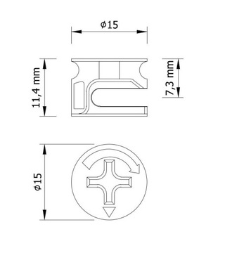 10 x Złącze meblowe mimośrodowe zaczep EURO 28