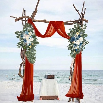 Wedding Arch Drape Trendy Wedding Backdrop Curtain for Ceremony Red