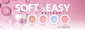 Claresa Żel budujący SOFT&EASY builder gel milky pink 45g