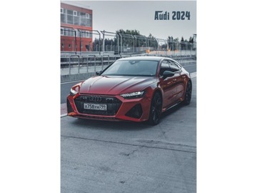 KALENDARZ ŚCIENNY PLANSZOWY A4 2024 AUDI CAR SAMOCHODY AUTO - 13 STRON -