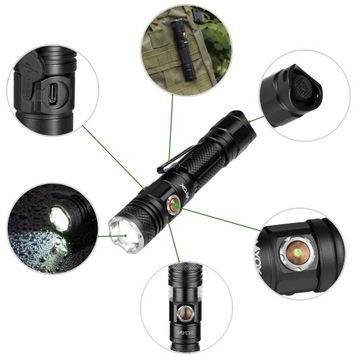 ТАКТИЧЕСКИЙ СВЕТОДИОДНЫЙ ФОНАРЬ ДУБИНКА ZOOM USB-C XHP50 1200лм PRO VAYOX