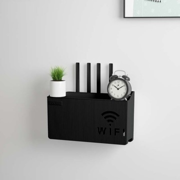 НАСТЕННЫЙ КРОНШТЕЙН ПОЛКА ДЛЯ WIFI ПЕРЕКЛЮЧАТЕЛЯ РОУТЕРА Черный