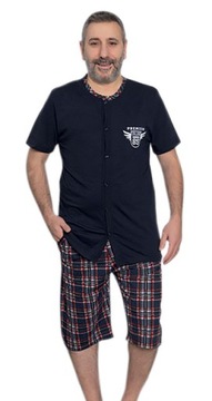 PIŻAMA MĘSKA DUŻE ROZMIARY ROZPINANA bawełna 4XL