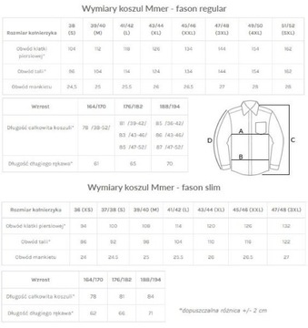 Granatowa gładka koszula męska z długim rękawem 011G 188-194 / 45-Regular