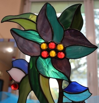 Райский цветок Тиффани Витраж Селадон