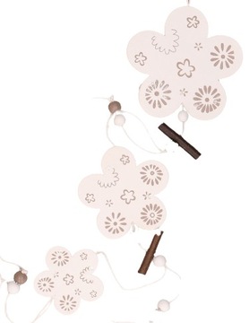 Drewniana zawieszka girlanda kwiaty E12-17HY392-1