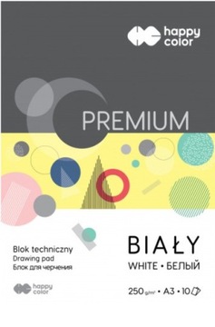 Blok techniczny A3 biały premium 250g Happy Color