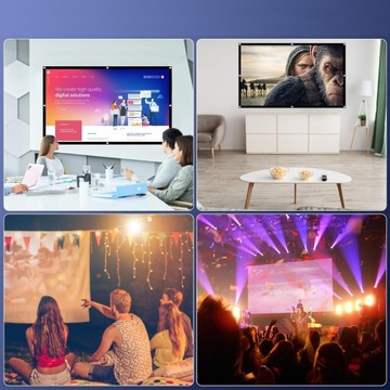 ЭКРАН ПРОЕКТОРА 120 ДЮЙМОВ, ПОРТАТИВНЫЙ КИНОЭКРАН 16:9 HD 4K, ДВУСТОРОННИЙ