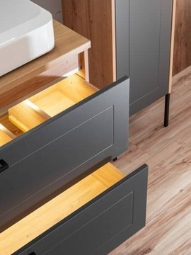 Шкаф напольный Madera серый под умывальник 120 см.
